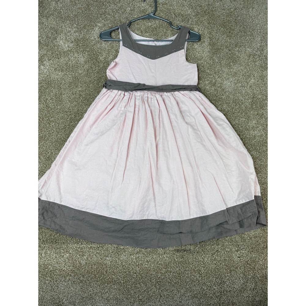 Jodhpur Creation Galeries Kids Linen Dress Pink‎ Brown 12 Wedding Flower Girl